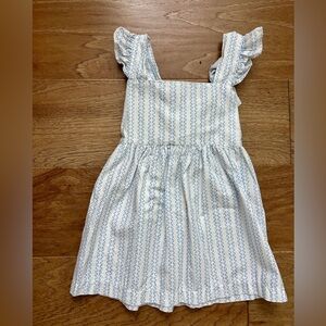 bella bliss White Dress with Blue Pattern